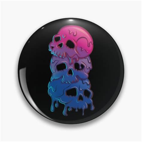 Bi Pride Flag Goth Skull Tower Bisexual Pin For Sale By