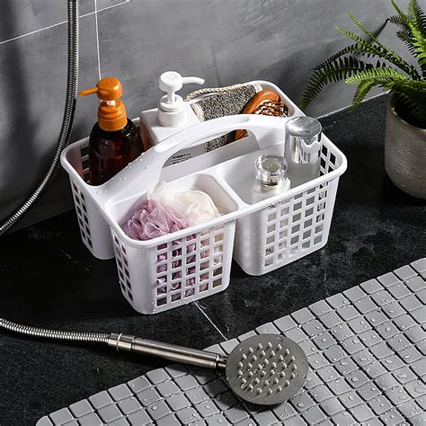 buy alinkplastic shower caddy basket with compartments portable divided cleaning supply storage