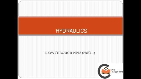 Flow through pipes- Energy Losses - YouTube