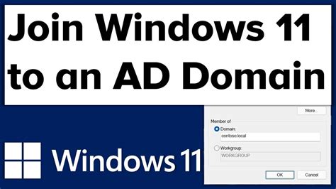 Join Windows 11 To An Active Directory Domain Youtube