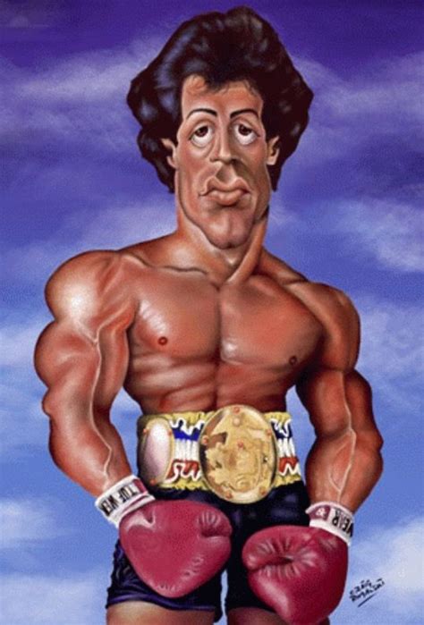 Filled with insane workouts, motivational sp. ~ Sylvester Stallone | Funny caricatures, Caricature ...
