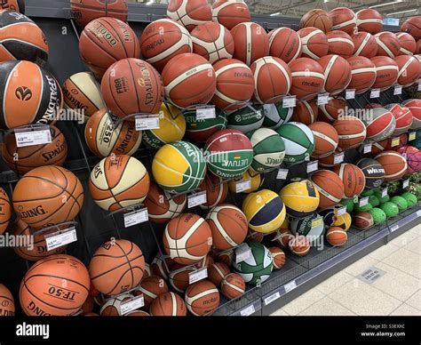 Basketball Balls For Sale In Sport Shop Stock Photo Alamy