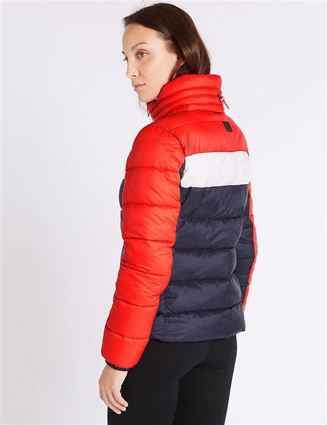 Colour Block Jacket With Concealed Hood Quilted Outerwear Color