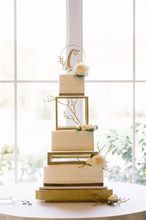 Gold Wedding Cake Stand Square Robert Medeiros Torta Nuziale