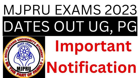 Mjpru Private And Regular Exams Date 2023 Rohilkhand University Exams