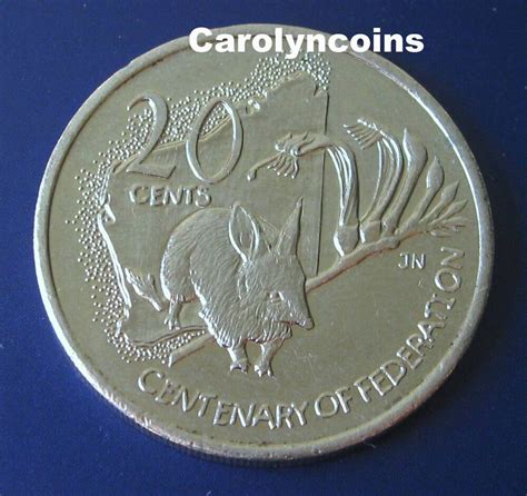 20 Cent Coin 2001 Centenary Of Federation Western Australia Wa