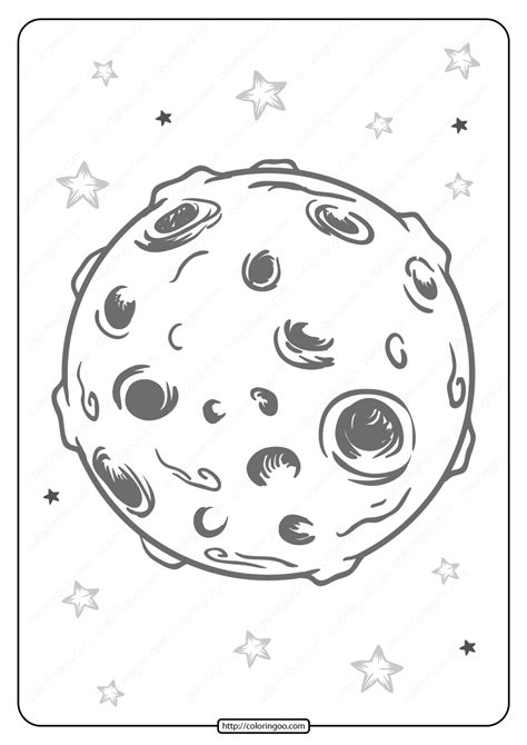 Full Moon Planet Coloring Page Free Printable Colorin