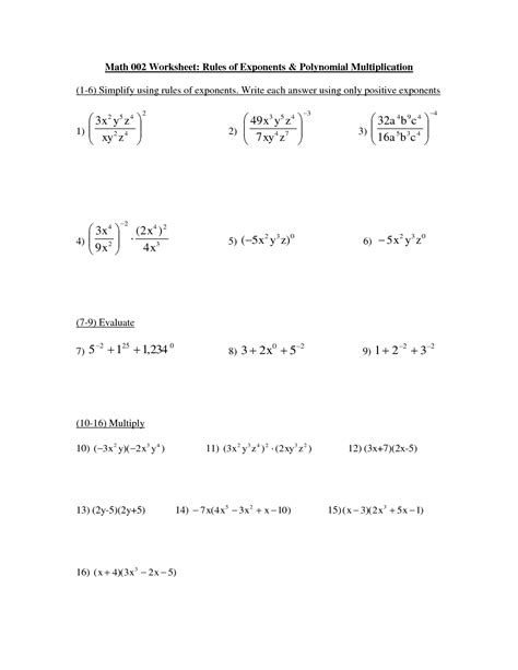 14 Best Images Of Polynomial Worksheets Printable Adding