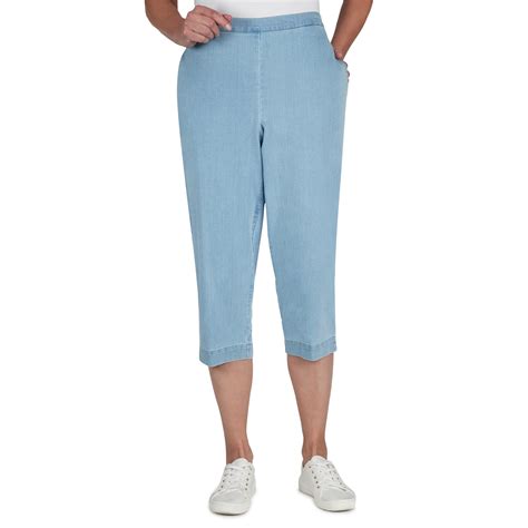 Alfred Dunner Womens Relaxed Denim Capri