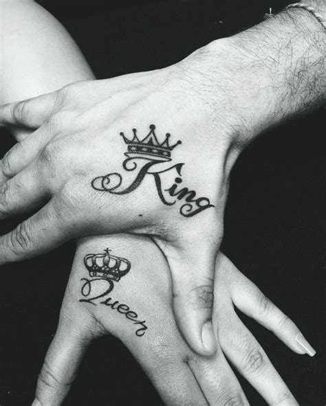 King And Queen Crown Hand Tattoos