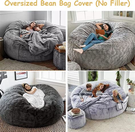 Buy Bean Bag Chairs Giant Bean Bag Cover Soft Fluffy Fur Bean Bag Chairs For Adults Cover