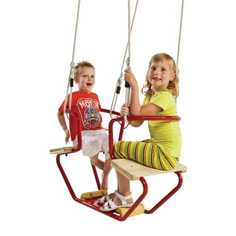 Double Childrens Swing Seat Complete With Adjustable Ropes For A