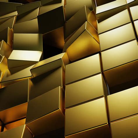 Gold 3d Cubes 4k Ipad Air Wallpapers Free Download