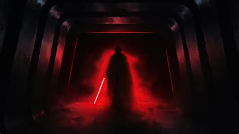 Download Wallpaper 2560x1440 Darth Vader With Red Light Bar Dark Dual