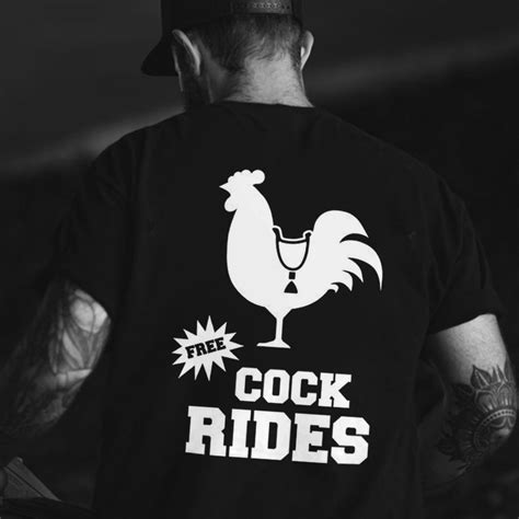 Free Cock Rides Printed Mens T Shirt