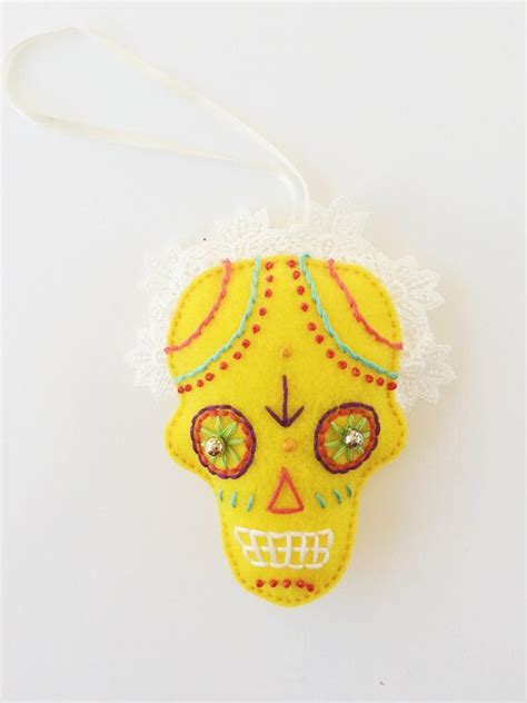 Embroidered Sugar Skull Ornament My Sugar Skulls