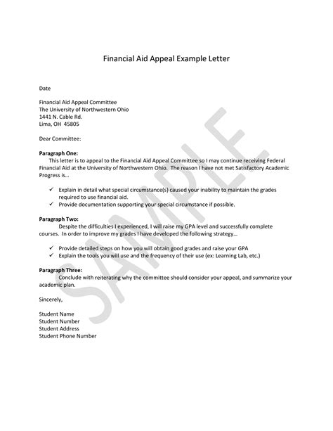 How To Write A Appeal Letter To Financial Aid