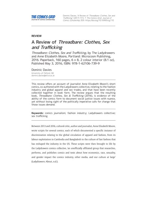 Pdf A Review Of Threadbare Clothes Sex And Trafficking