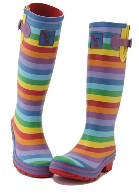 Evercreatures Rainbow Wellies Long Festival Ladies Wellingtons