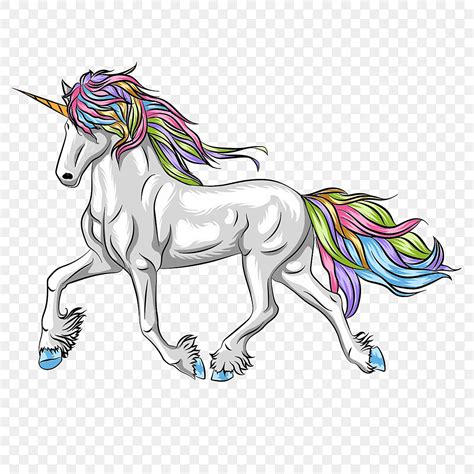 Fairy Tales Png Picture Unicorn Running White Horse Rainbow Fairy Tale