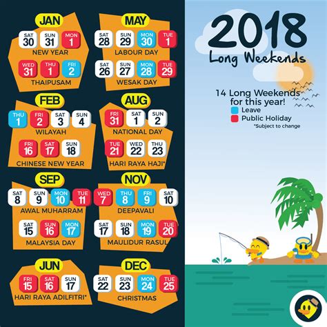 Scroll down to view the national list or choose your state's calendar. (Updated with School Holiday) 12 Long Weekends for ...