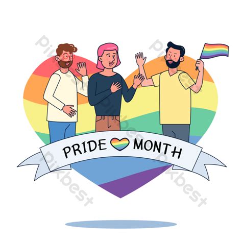 Happy Pride Month Lbgtq Concept Pride Month With Rainbow Flag Eps Png