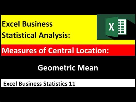 Excel Statistical Analysis Geometric Mean To Calculate Average Compounding Rate Per Period