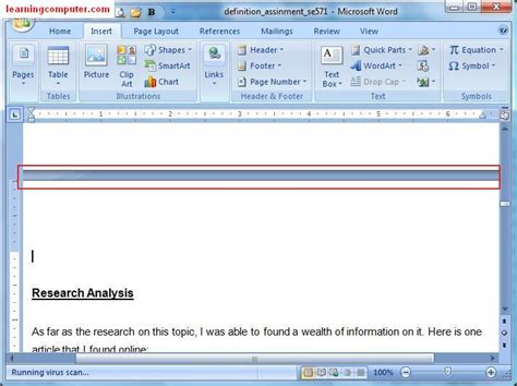 Microsoft Word 2007 Insert Tab Softknowledges Blog