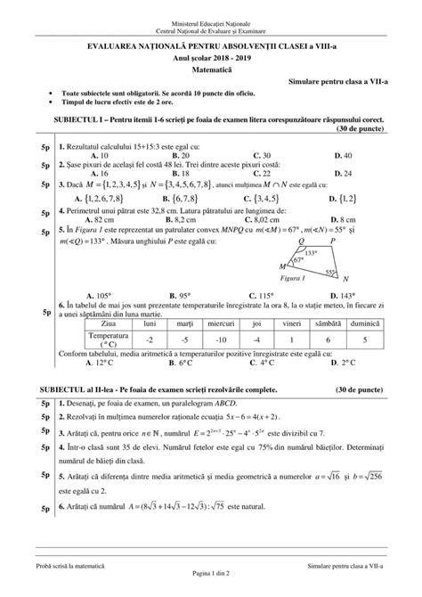 Rezolvarea tuturor modelelor oficiale postate de simulare martie edu xii: 12.03.2019 -Simulare EN clasa a 7-a -Matematica (barem si ...