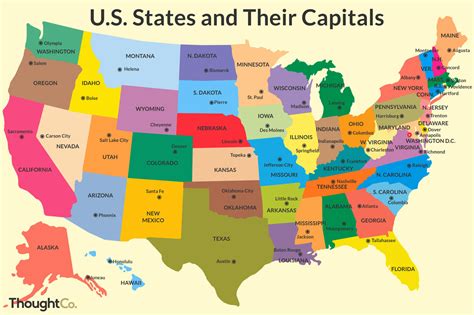 Printable Us States And Capitals Map