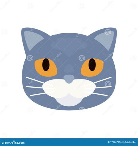 Tabby British Grey Cat With Glasses Sitting In Funny Pose Vector