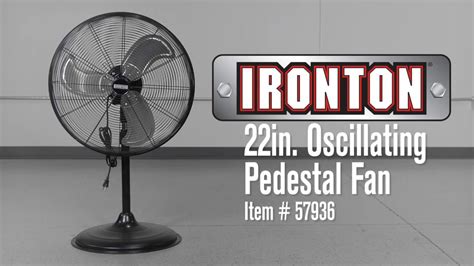 Ironton Oscillating Pedestal Fan 22in 4500 Cfm Youtube