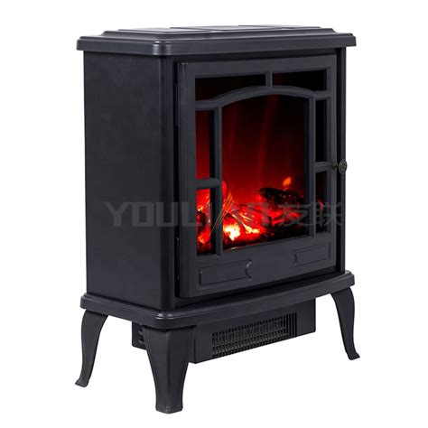 Electric Fireplace Indoor Freestanding Space Heater With Faux Log And