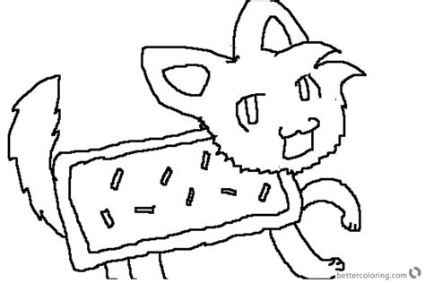 Nyan Cat Coloring Pages Cute Fan Drawing Picture Free