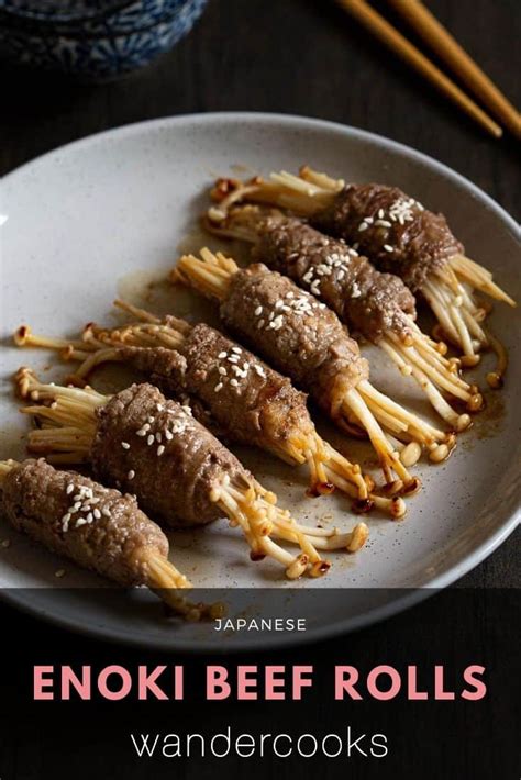 Easy Enoki Beef Rolls Japanese Appetiser Wandercooks