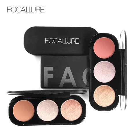 Focallure New Arrivel 3 Colors Blushandhighlighterandbronzer Palette Face