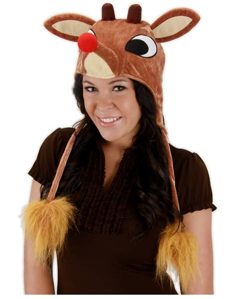 Rudolph Light Up Hoodie Hat Rudolph The Red Nosed Reindeer Costume Hat