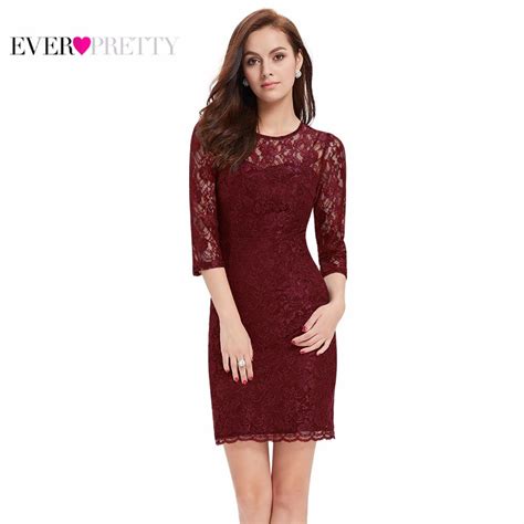 [clearance Sale]elegant Cocktail Dresses Ever Pretty Ep03792 Round Neck Three Quarter Sleeves
