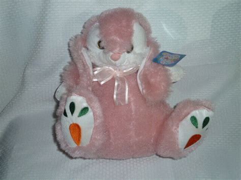 12 Bunnylicious Pink Fuzzy Easter Bunny Rabbit Carrot Foot Shiny Fur