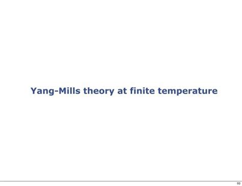 Yang Mills Theory At Fini