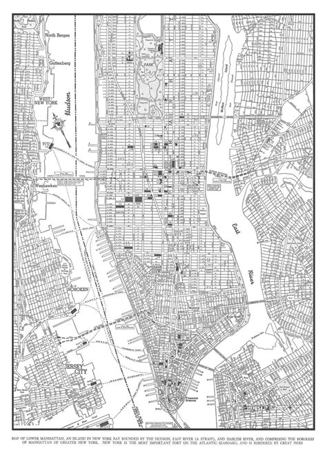 1944 New York City Manhattan Street Map Vintage 20x30 2995 Via Etsy