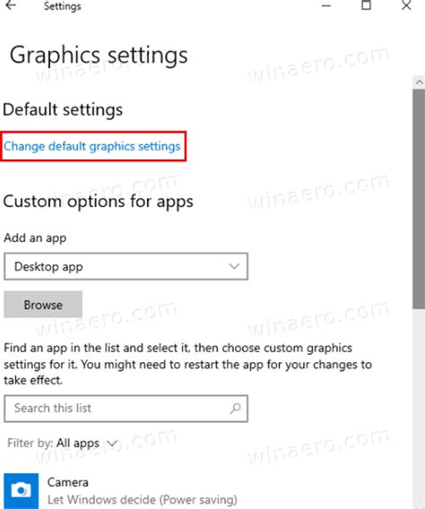 Graphics Settings Windows 10