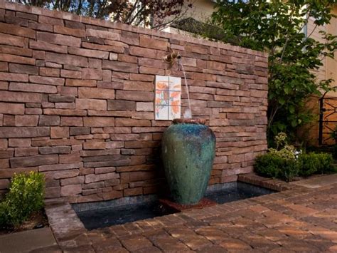 Stacked Stone Wall With Urn Water Feature Hgtv