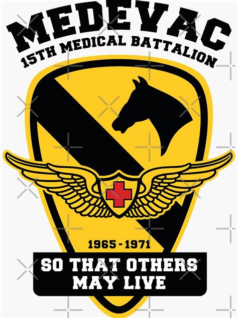 Medevac 15th Medical Battalion 1st Cavalry Division Sticker For