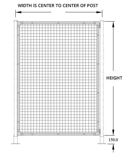 1350×2000 Lh 1×1 Mesh Hinge Panel Automation Guarding Systems