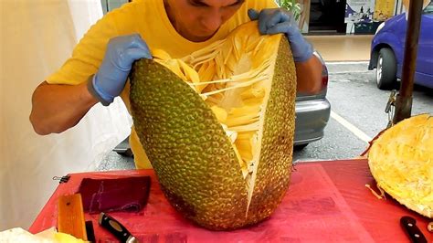 Cut Open A Huge Jackfruit Nangka 菠萝蜜 Kathal Night Market Stall