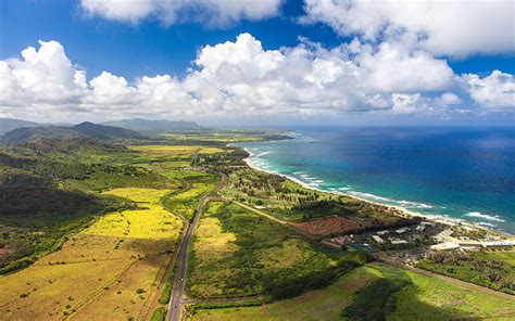 Alpine Green Hawaiian Islands Landscape Hd Wallpap Green Field