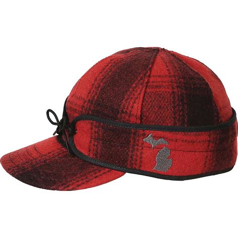 Stormy Kromer Original Cap With Michigan Emb Stormy Kromer Red And