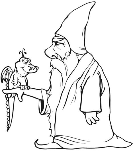 Get dragon coloring pages and let your children play coloring games for kids. Wizard With Baby Dragon Coloring Page | dragon dessin ...