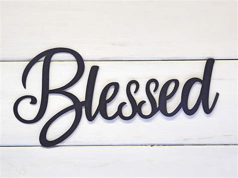 Blessed Sign Rustic Word Art Sign Metal Words Metal Wall